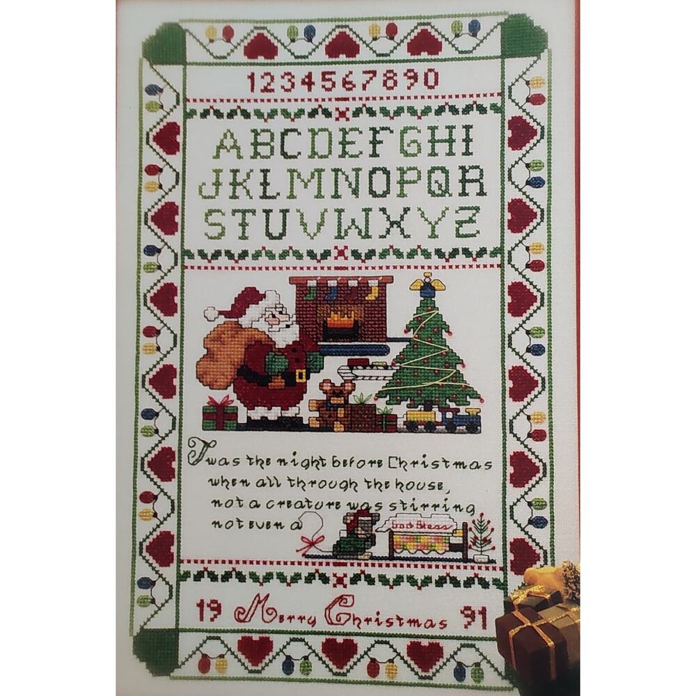 Just Cross Stitch A Christmas Sampler Cross Stitch Pattern Santa, Hearts, Tree